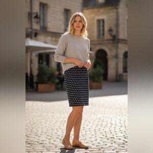 Banana Republic Navy Pencil Skirt Polka Dots